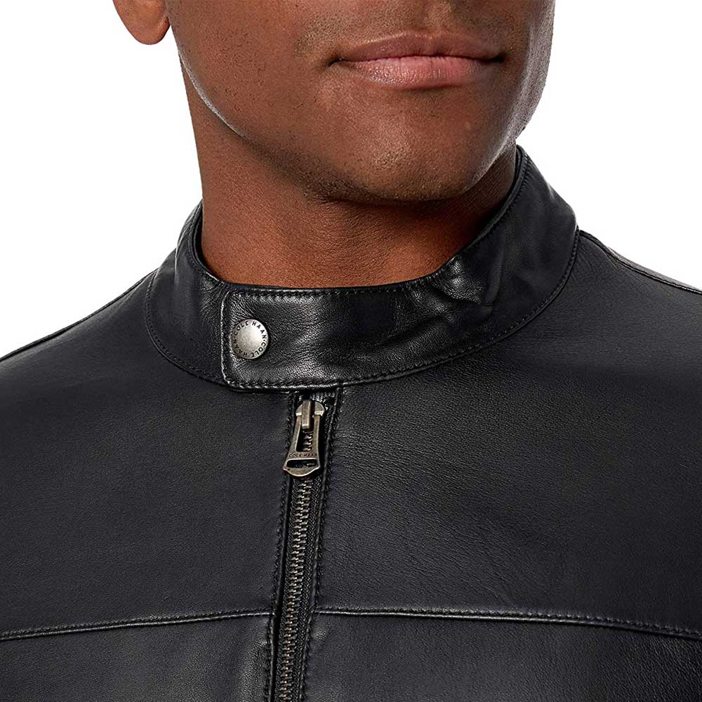 Stylish Men's Leather Biker Jacket - Soft Viscose Lining for Ultimate Comfort