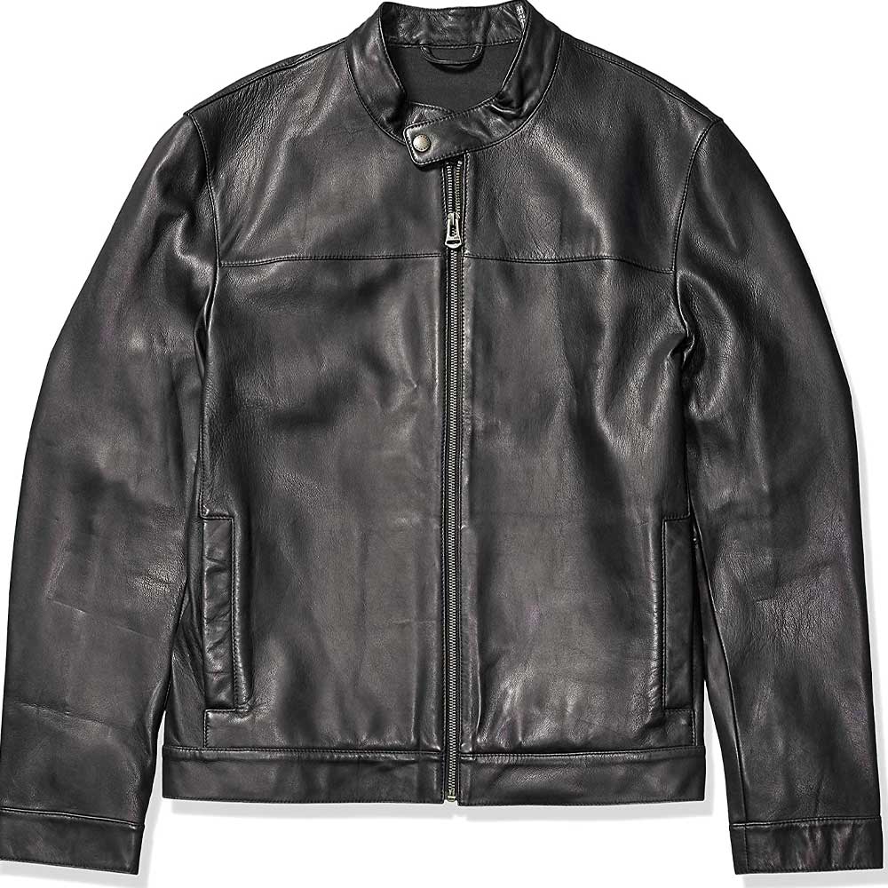 Men's Black Biker Jacket with Removable Quilt Liner - Stay Warm in Style