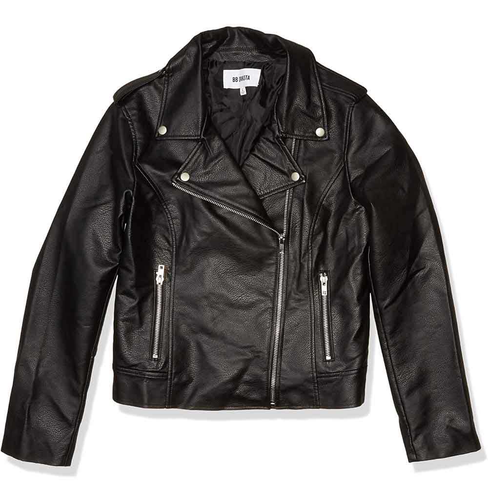 Black Leather Biker Jacket Womens