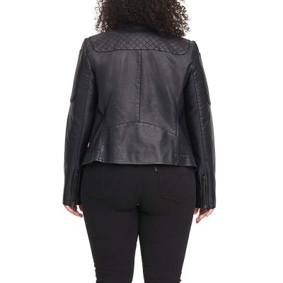 Black Leather Racer Jacket Womens