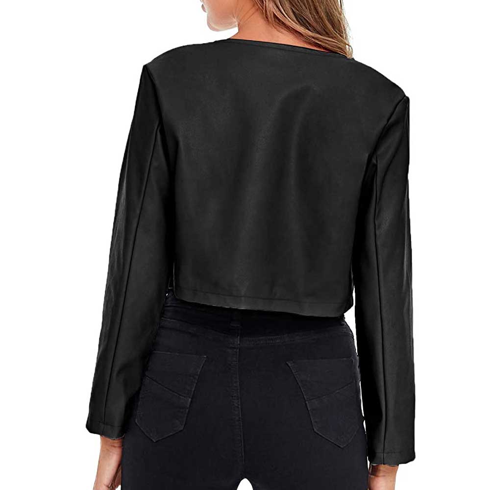 Stylish womens leather jacket - Back detail