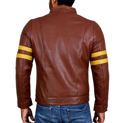 Genuine tan lambskin leather mens jacket