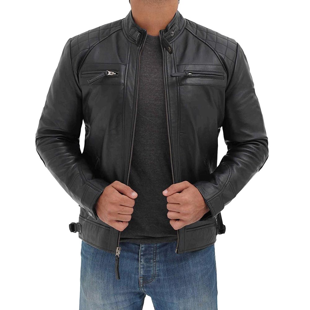 distressed leather motorcycle jacket mens