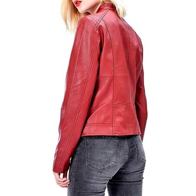 burgundy leather jacket womens