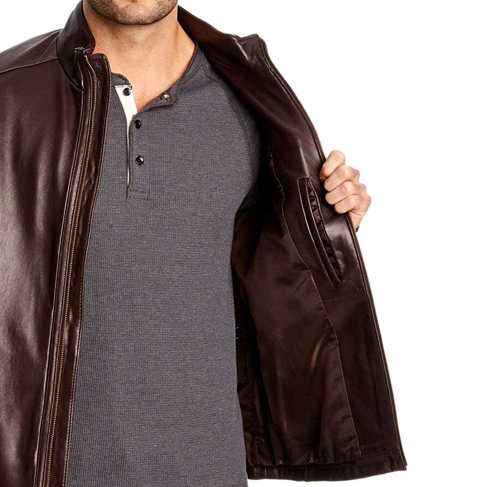 Classic Men's Brown Leather Jacket - Timeless Elegance and Durability