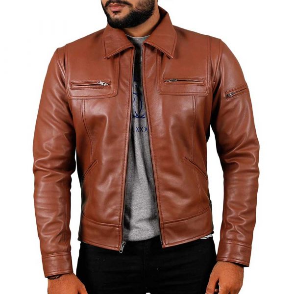 vintage leather biker jacket mens