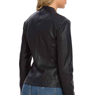 women's genuine leather motorcycle jacket