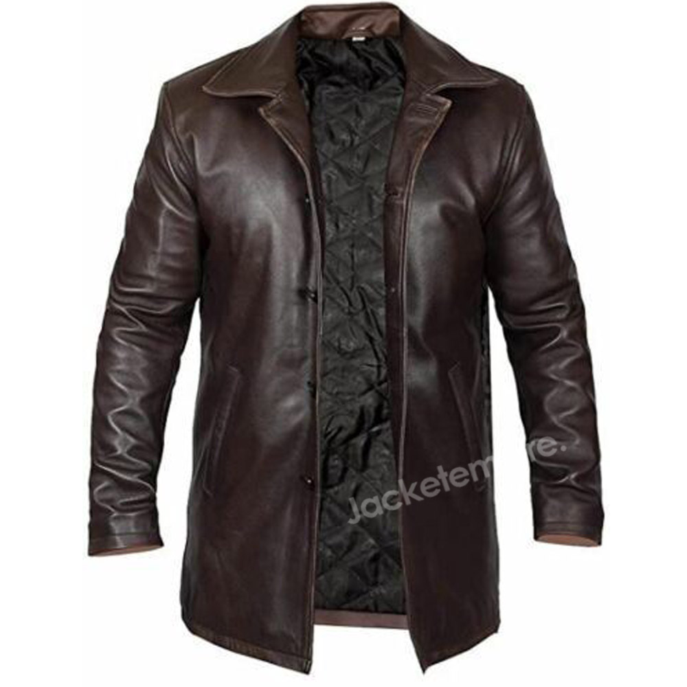 Men's Stylish Dark Brown Leather Jacket - Distressed Finish