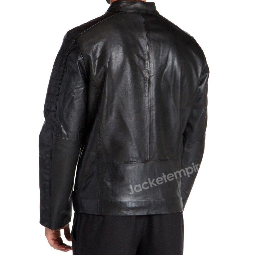 Men's Black Motorcycle Jacket - Classic and Durable Riding Gear