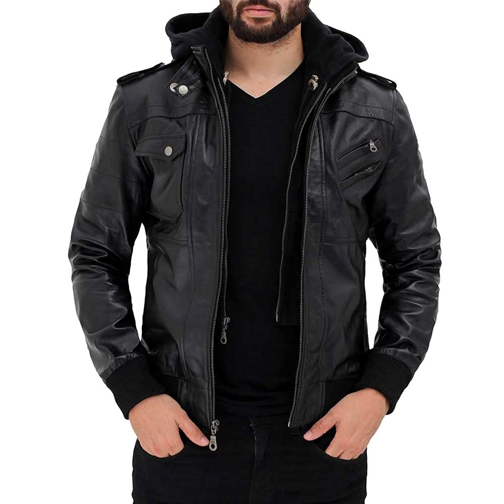 Men's Black Leather Jackets - 100% Genuine Leather - Jacket Empire