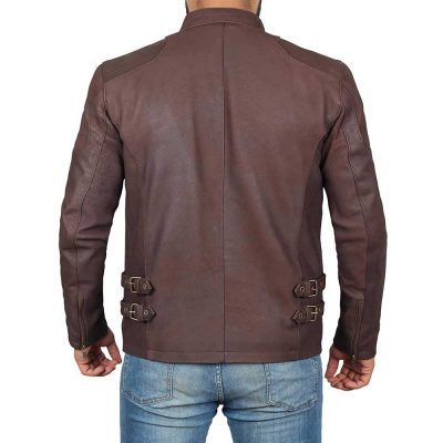 Steve rogers Biker style brown vintage leather jacket for men's