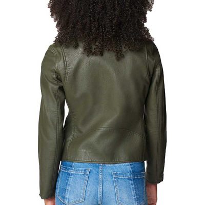 Women Asymmetrical Olive Green Motorcycle Leather Jacket