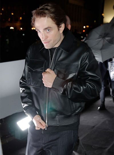 robert pattinson dior leather jacket