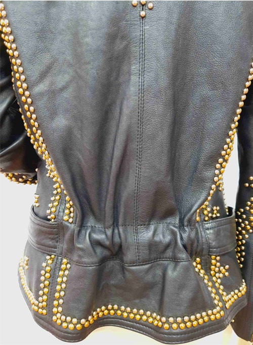selena quintanilla worn studed black leather jacket available for sale.