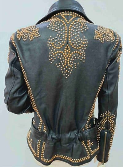 selena quintanilla worn studed black leather jacket available for sale.