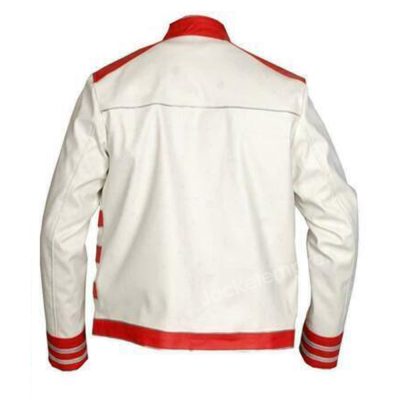 Exclusive White Leather Men's Jacket - A Tribute to Freddie Mercury's Legendary Style at Wembley Stadium