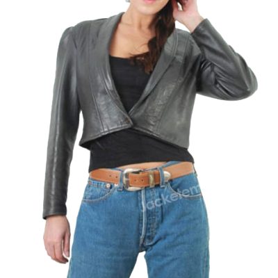 Versatile style: Cropped leather jacket in various colors and sizes