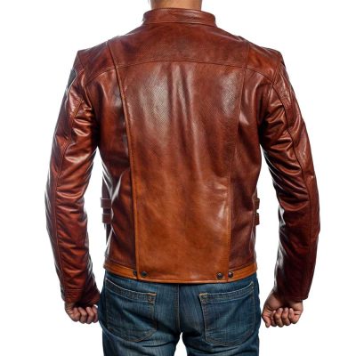 Mars Maroon Leather Jacket Mens