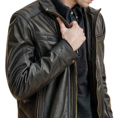 Vintage Style Genuine Black Leather Jacket