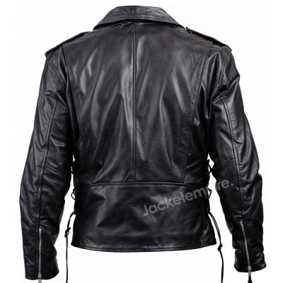 Stylish Black Kiba Leather Jacket - Front View