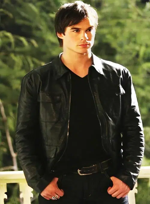 A comparison of the jacket with the original worn in The Vampire Diaries