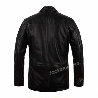 Back view of the Damon Salvatore Black Leather Jacket