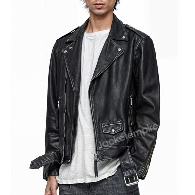 Druig leather jacket in black, perfect for a bold look.