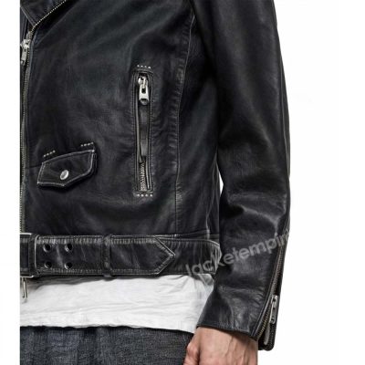 A stylish black leather jacket, perfect for any occasion.