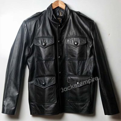 Vintage-Inspired Jim Morrison Leather Jacket - Classic Rock and Roll Fashion