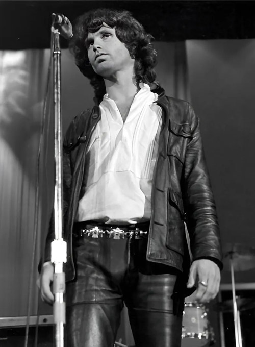 Jim Morrison Black Leather Jacket - Iconic Rockstar Style