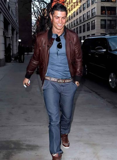 Ronaldo Inspired Leather Jacket - Capture the essence of Cristiano's bold fashion statement