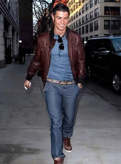 Ronaldo Inspired Leather Jacket - Capture the essence of Cristiano's bold fashion statement