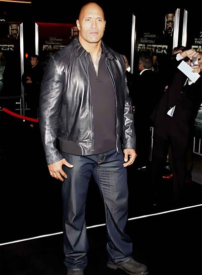 Classic Dwayne Johnson-inspired leather jacket for urban warriors