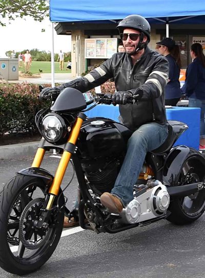 Sleek Keanu Reeves Biker Jacket - Celebrity Inspired Fashion