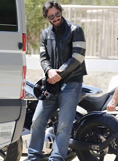 Keanu Reeves Leather Jacket - Classic Black Motorcycle Style