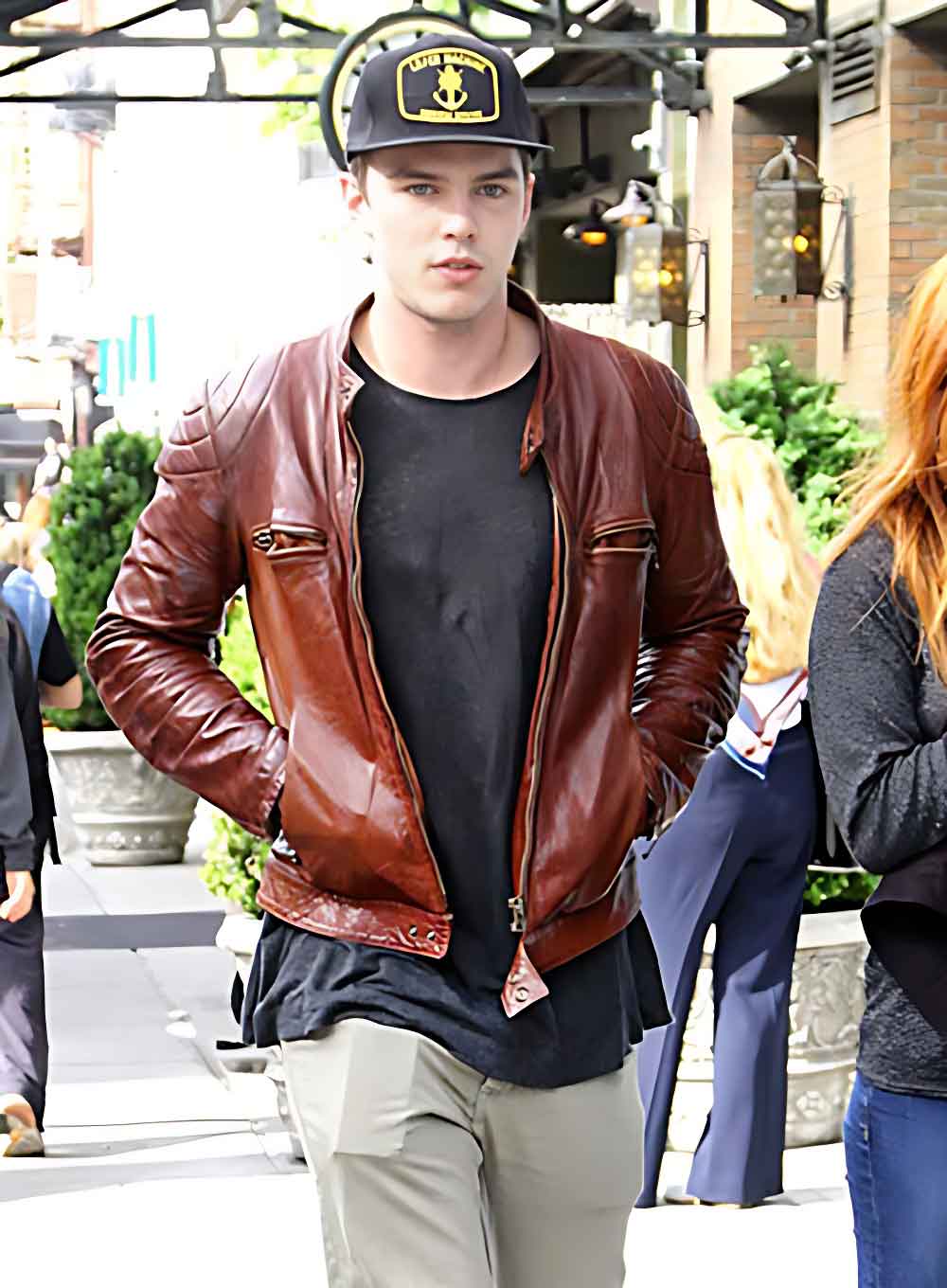Nicholas Hoult leather jacket: Sleek black design inspired by iconic Mad Max character
