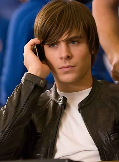 Sophisticated leather jacket inspired by Zac Efron in 17 Again