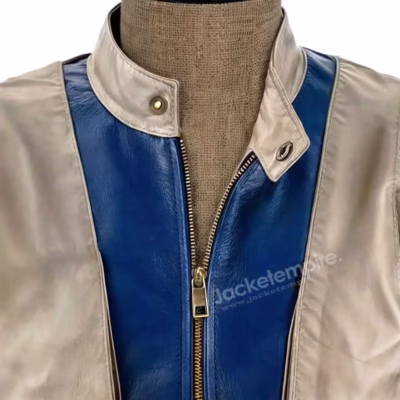 vintage two-tone leather racing jacket