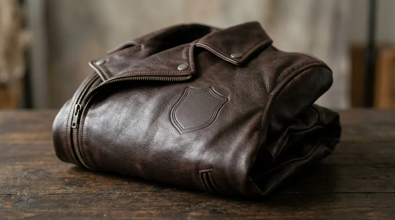 Custom leather jacket with space for a team or business logo