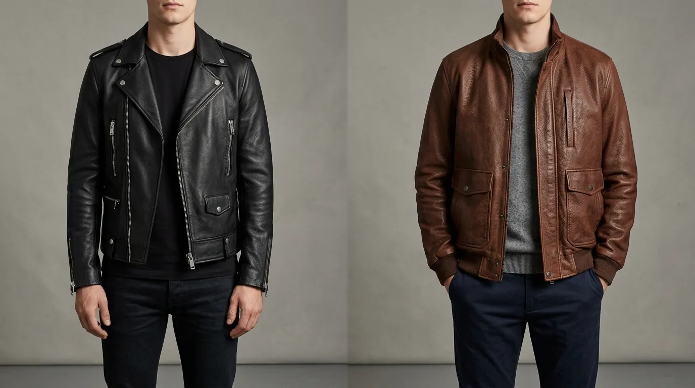 Slim fit versus relaxed fit leather jacket comparison