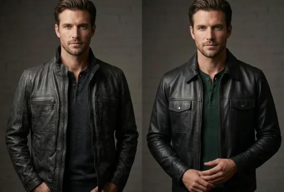 Stefan Salvatore style clean slim black leather jacket
