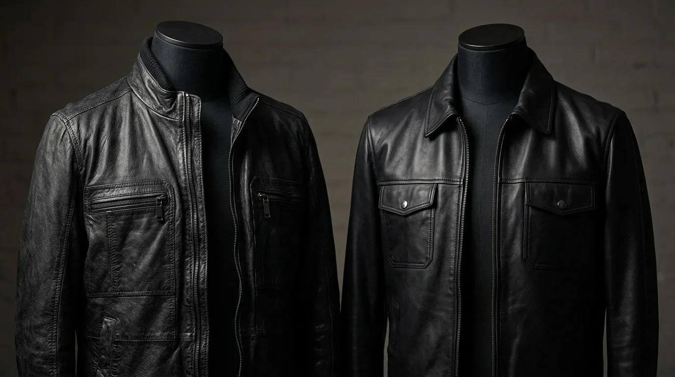 Stefan and Damon Salvatore Vampire Diaries black leather jackets side by side